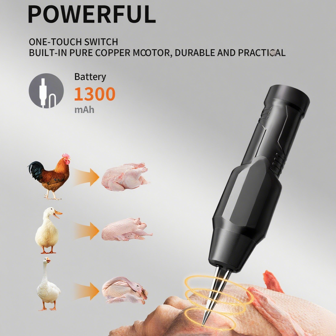 Handheld Chicken Plucker for Effortless Poultry Processing